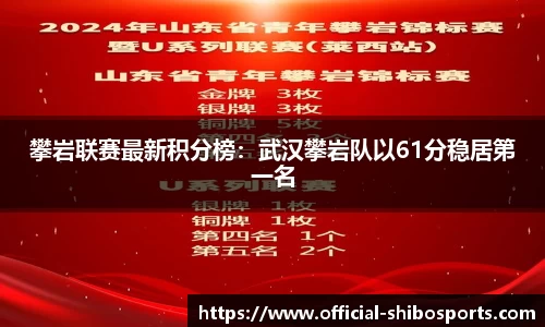 攀岩联赛最新积分榜：武汉攀岩队以61分稳居第一名